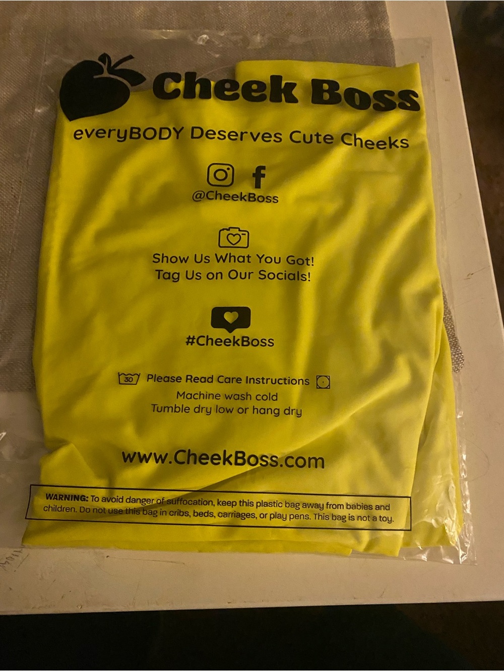 Cheek Boss Bright Yellow Panties Boy Shorts Boxer Briefs 4XL